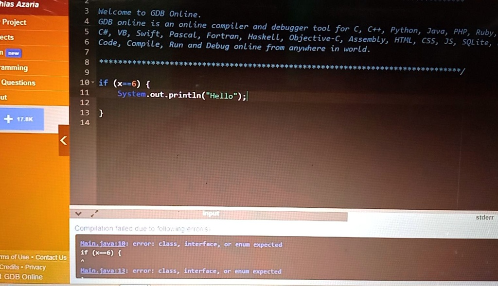 GDB online Debugger  Compiler - Code, Compile, Run, Debug online