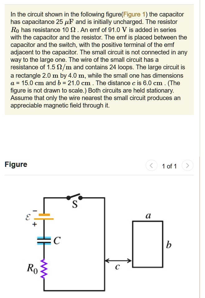 In the circuit shown in the following figure(Figure 1 the capacitor has