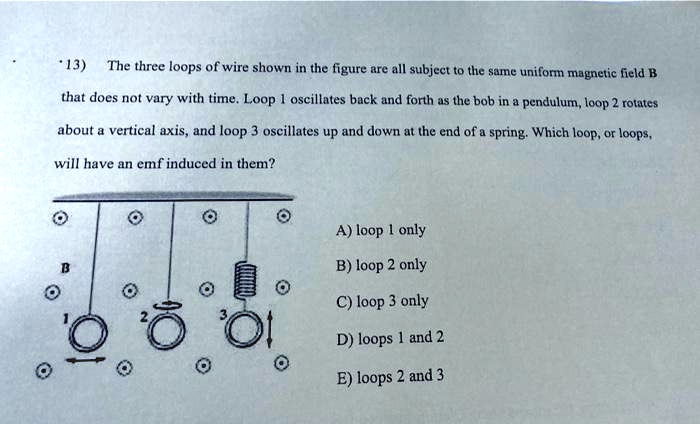 Three Loop Problems SOLVED: The three loops of wire shown in the figure are all subject to ...