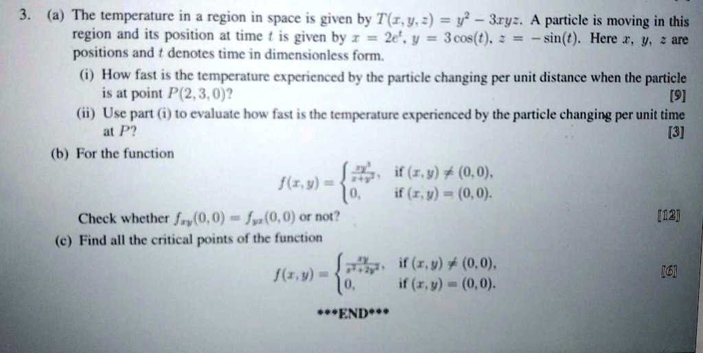 SOLVED: The temperature in a region in space is given by T(x, y) = v ...