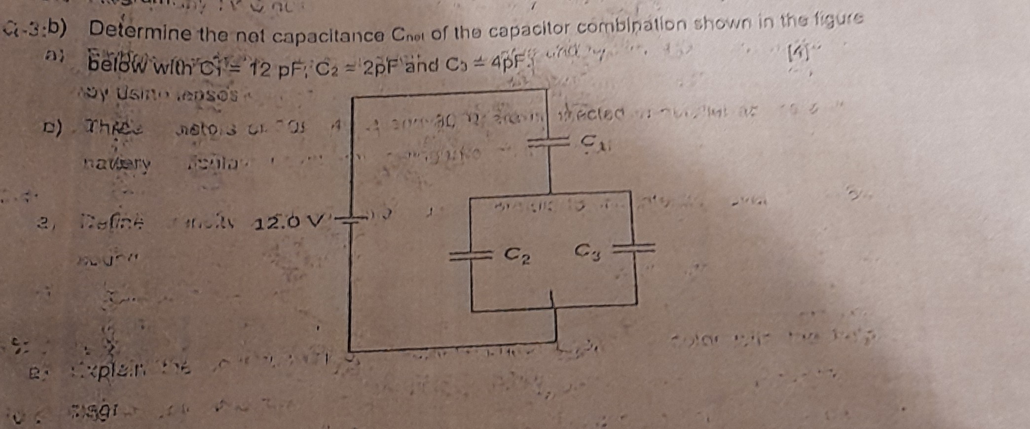 SOLVED: Si-3:b) Determine The Nat Capacitance Cn O T Of The Capacitor ...