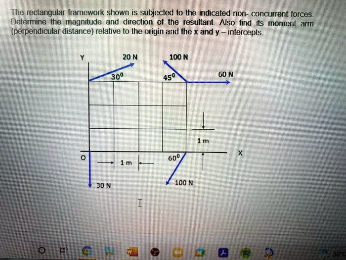 SOLVED: The rectangular framework shown is subjected to the indicated ...