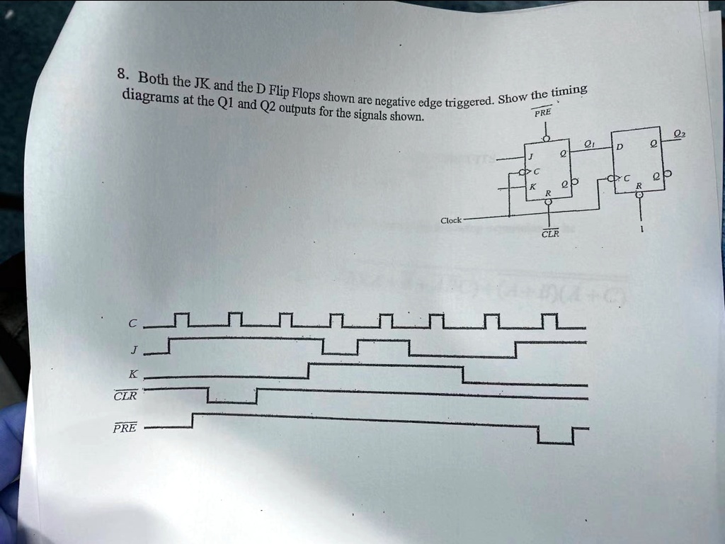 Solved Both The Jk And The D Flip Diagrams Flops Shown Timing At The