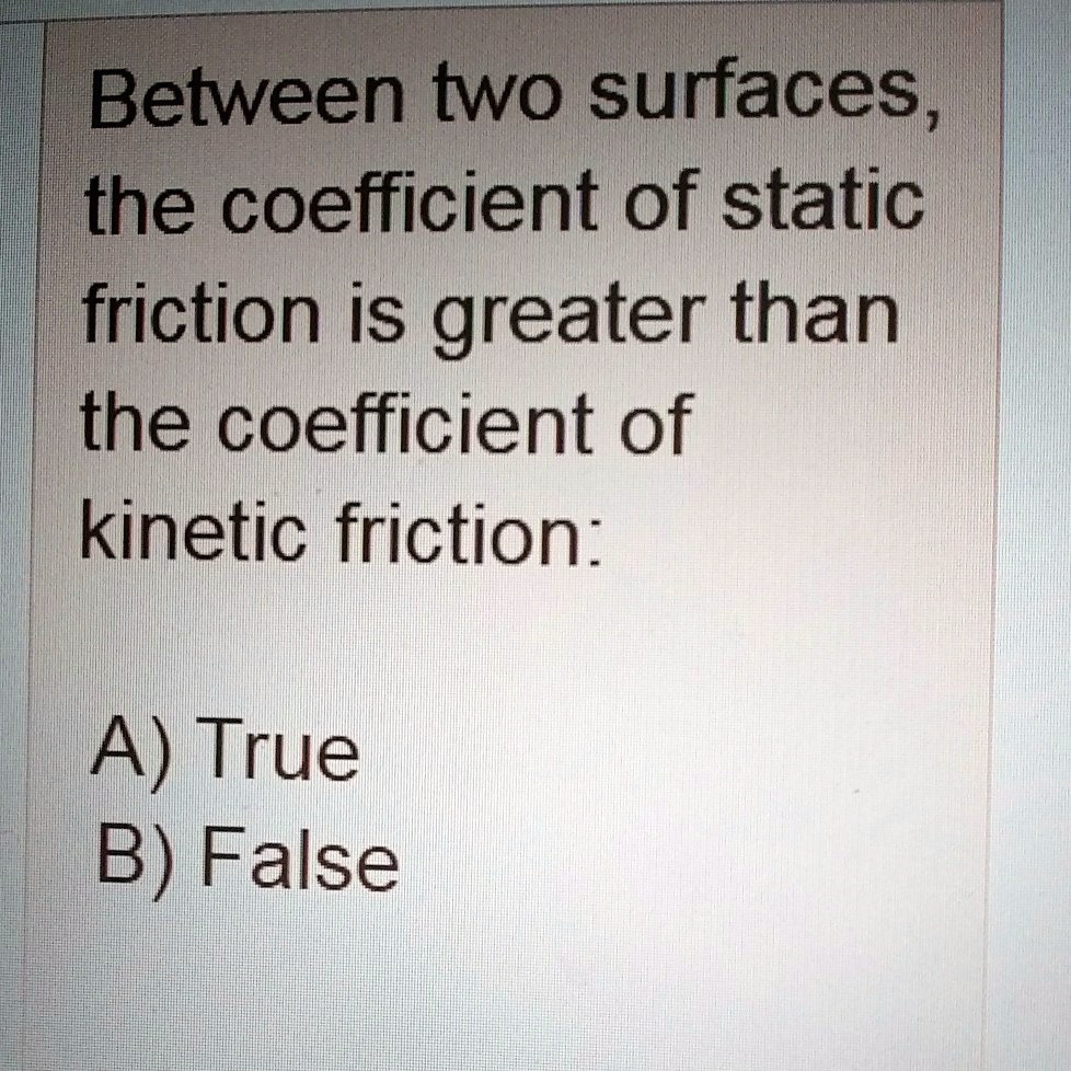 SOLVEDBetween two surfaces, the coefficient of static friction is