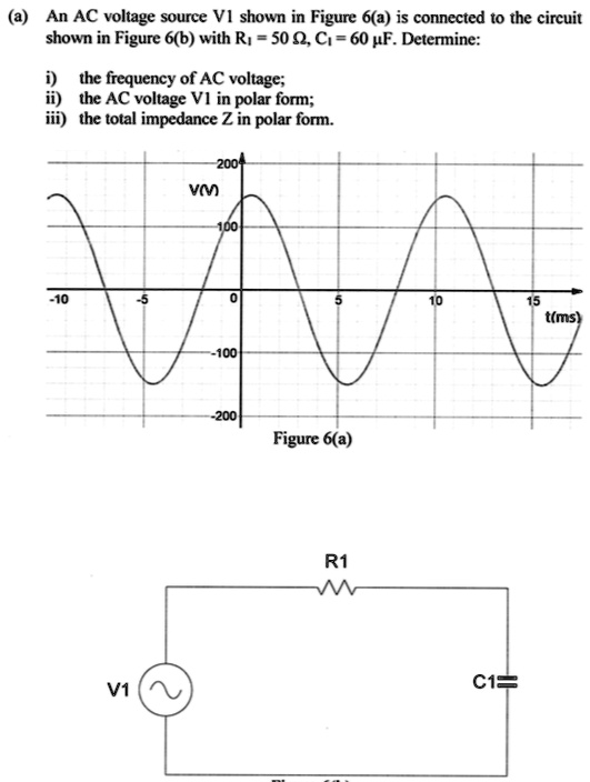 SOLVED: An AC voltage source V1 shown in Figure 6(a) is connected to ...