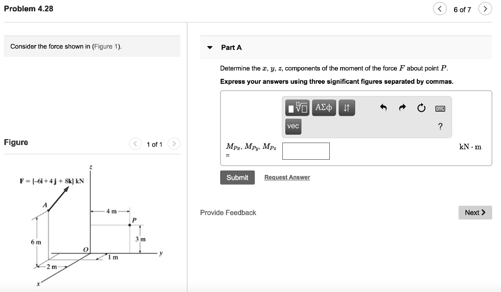 problem 428 6 of 7 consider the force shown in figure 1 part a ...