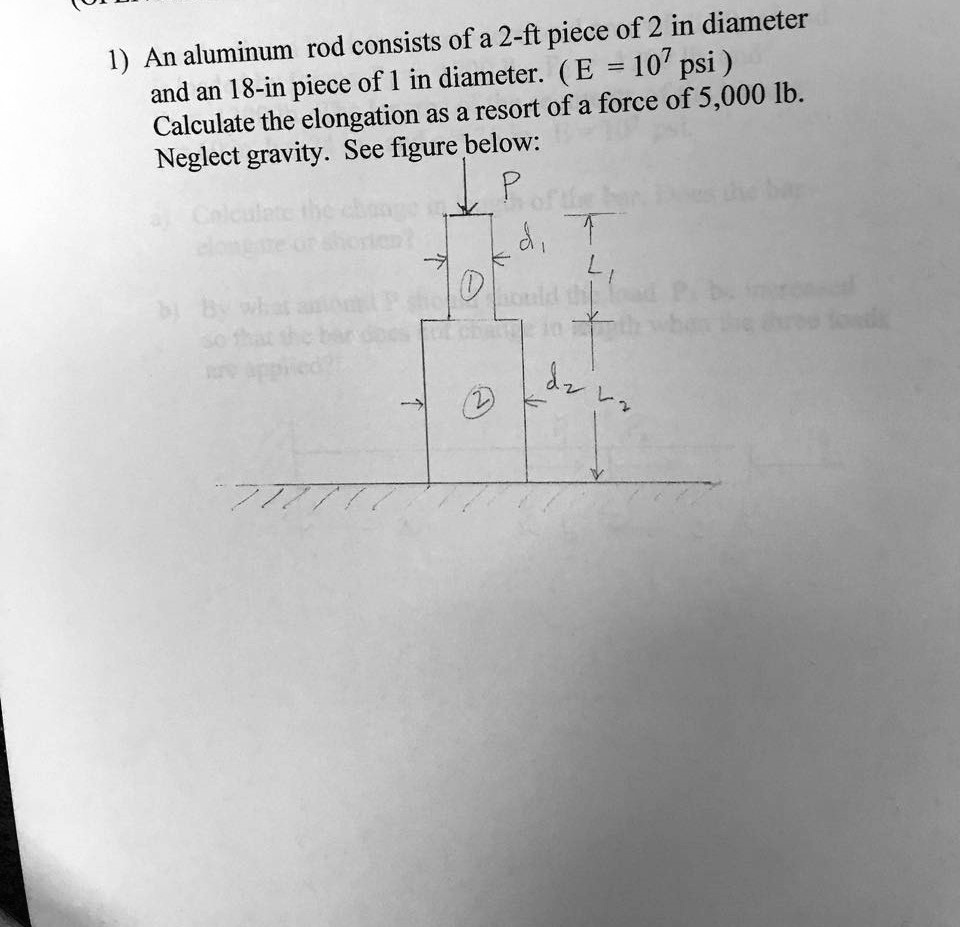SOLVED An aluminum rod consists of a 2ft piece of 2inch diameter and