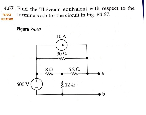 Solved Find The Thevenin Equivalent With Respect To The Terminals A B For The Circuit In Fig P