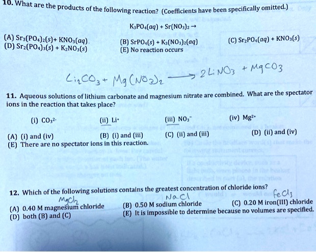 10_ What = are the products ofthe following reaction?… - SolvedLib