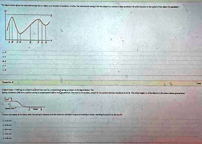The figure below gives the potential energy for an object as a function ...