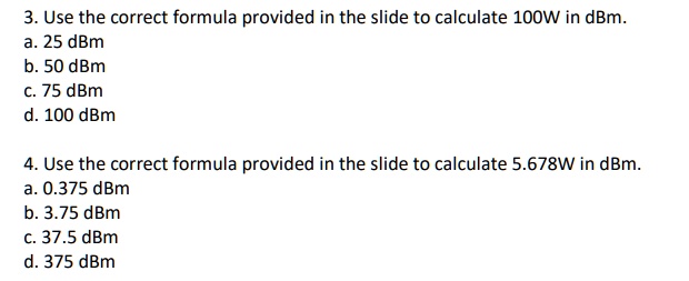 dbm to w formula