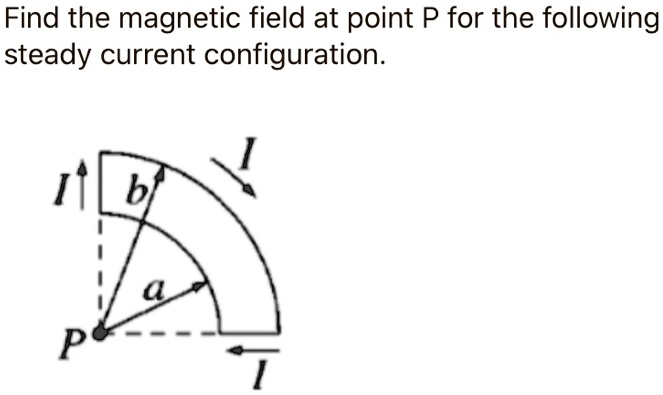 SOLVED: Find the magnetic field at point P for the following steady ...