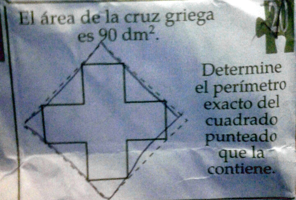 SOLVED: porfavor nesesito ayuda con estos ejercicios El área de la cruz