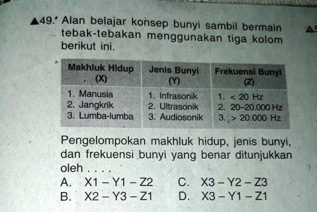 SOLVED: Mohon Bantuannya Bsk Mau Diantar 49. Alan Belajar Konsep Bunyi ...