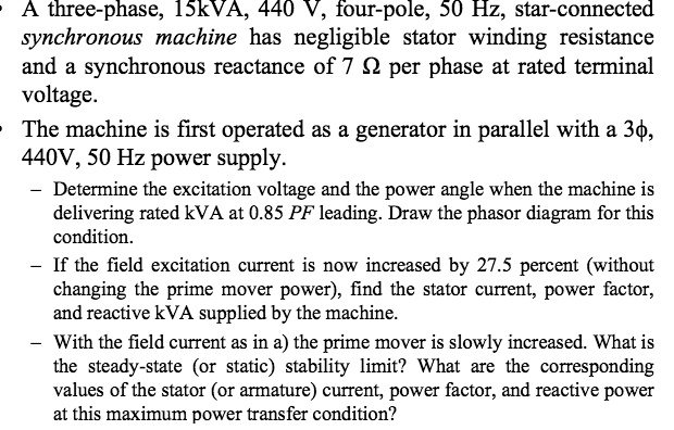 show workings of the machine a three phase 15kva 440 v four pole 50 hz ...