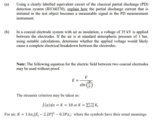 SOLVED: (a) Using a clearly labelled equivalent circuit of the ...