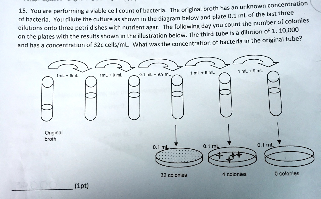 15 you are performing a viable cell count of bacteria the original ...