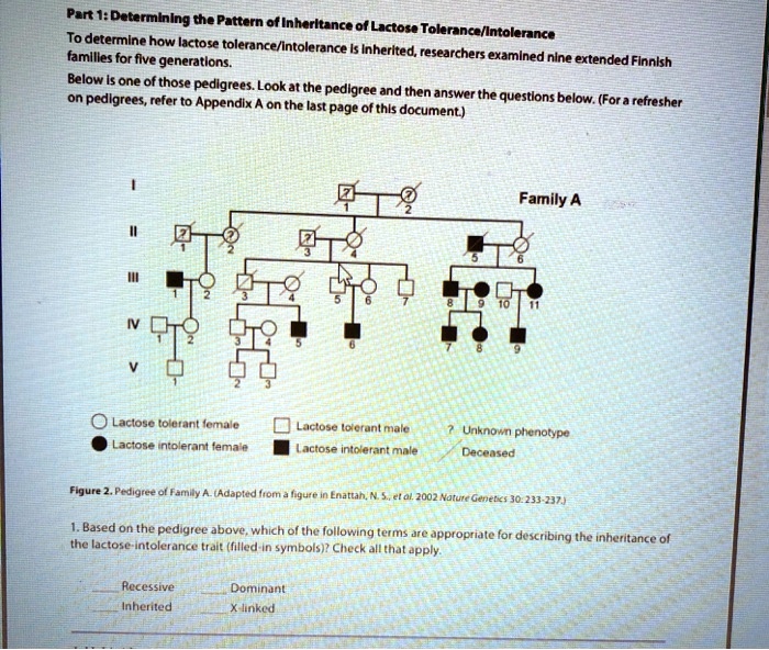 SOLVED Pert 1 Determling the Pattern of Inheritance of Lactose