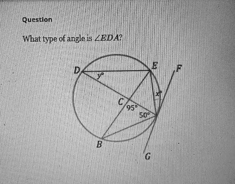 Question
What type of angle is ∠EDA?