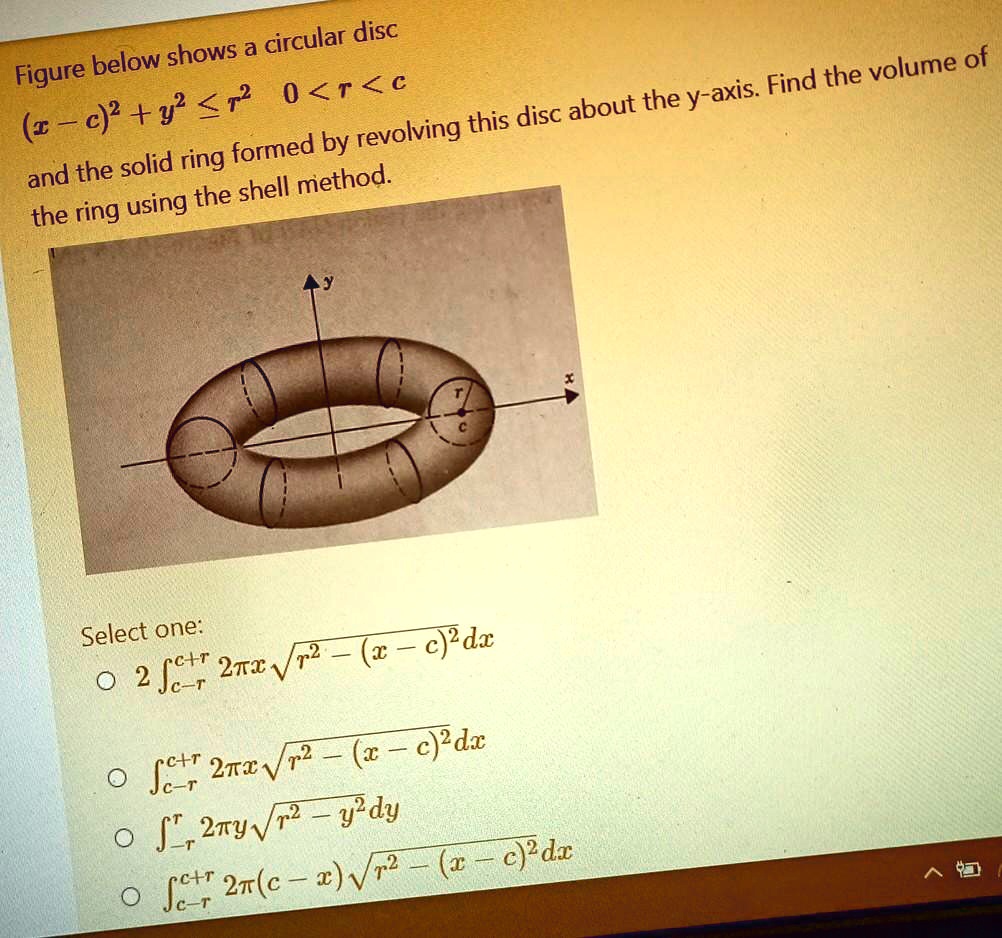 VOLUME OF A SOLID OF REVOLUTION | CIRCULAR RING METHOD - YouTube