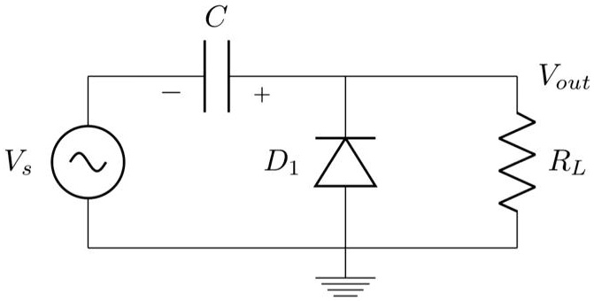 SOLVED: Build a positive clamp circuit (using Ltspice), like the one ...