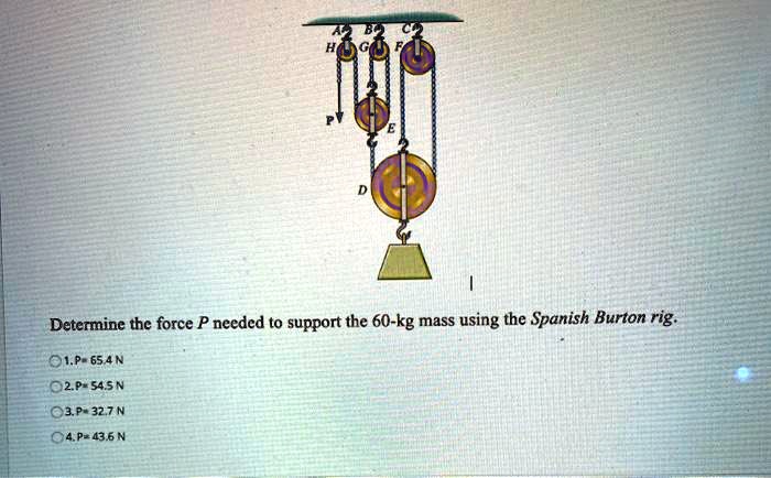 SOLVED Determine the force P needed to support the 60 kg mass