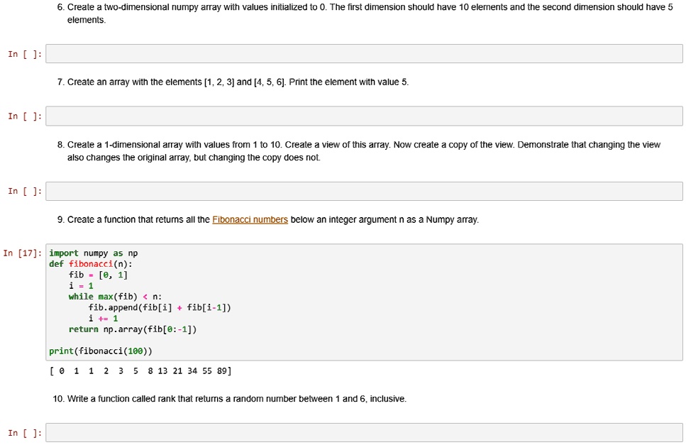 VIDEO solution: Create a two-dimensional numpy array with values ... image.