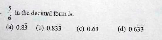 What is 5/6 as a decimal? [Solved]