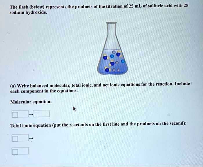 SOLVED The flask (below) represents the products of the titration of 25 mL of sulfuric acid