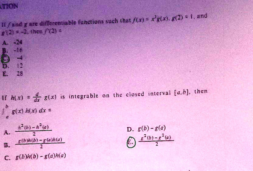 Solved Imon 2 2 And Ac Differcniable Functiona Such Thut F X Xklx Wfand 42 Hcn 4 324 46 1 E 78 Closed Intcrval B Then Integrable On The F B
