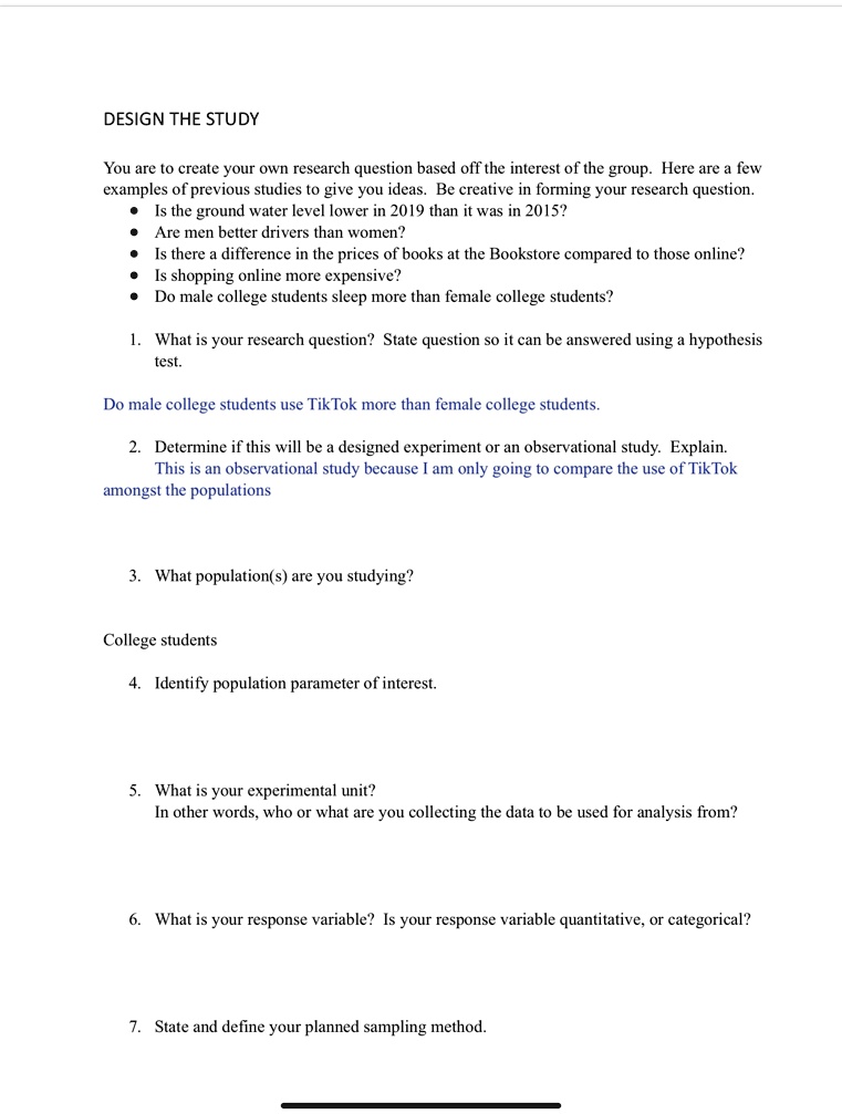 design the study you are to create your own research question based off the interest of the group here are a few examples of previous studies to give you ideas be creative in forming your re 73676
