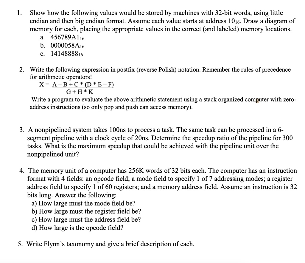 SOLVED: Show how the following values would be stored by machines with ...