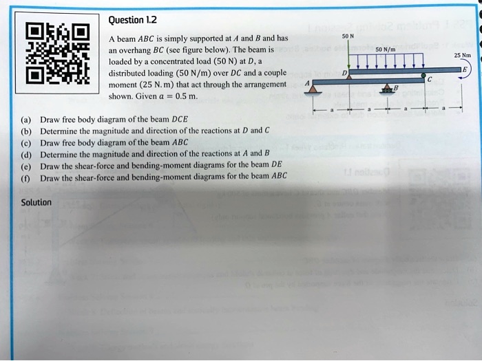 Question 1.2 A beam ABC is simply supported at A and B and...