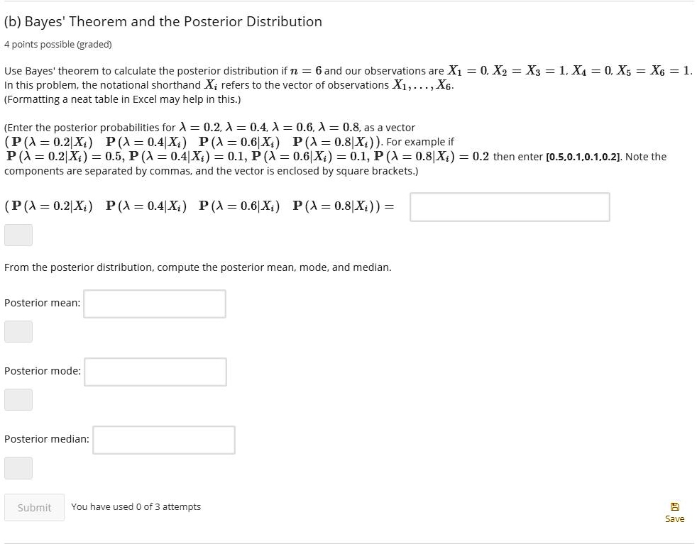 (b) Bayes' Theorem And The Posterior Distribution Points Possible ...