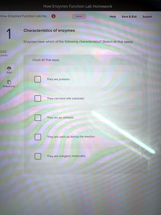 SOLVED How Enzymes Function Lab Homework How Enzymes Funciion Lab Ho