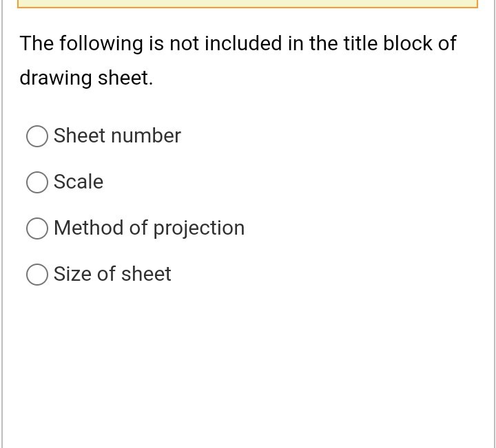 2 the following is not included in title block of drawing sheet