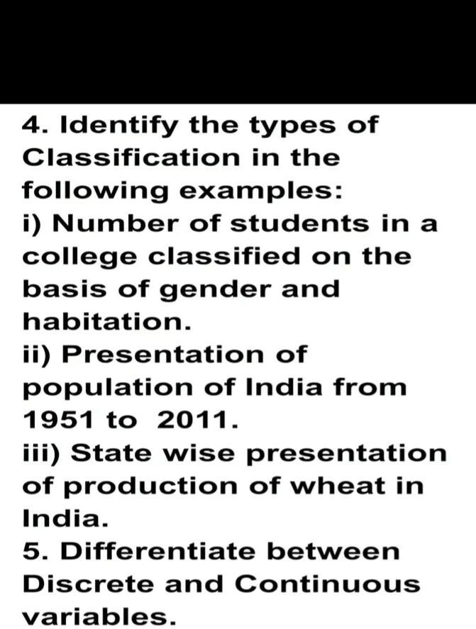 SOLVED: Identify the types of classification in the following examples ...