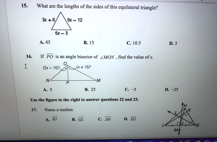 Solved Suppose each side of an equilateral triangle is 12