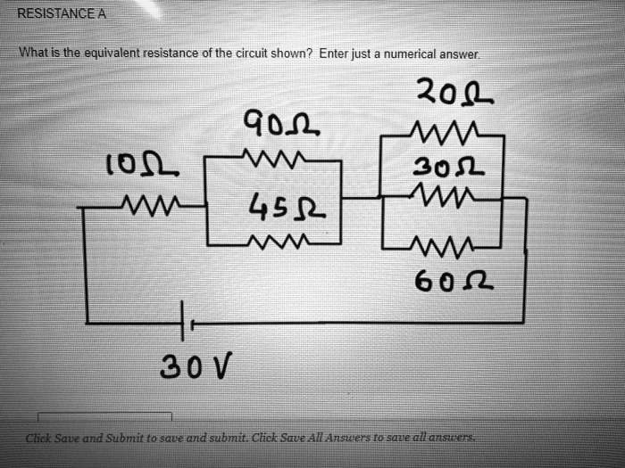 SOLVED What is the equivalent resistance of the circuit shown? Enter just numerical answer. R