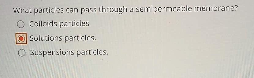 What Particles Can Pass Through A Semipermeable Membrane