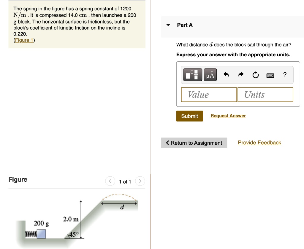 SOLVED: The spring in the figure has a spring constant of 1200 N/m. It ...