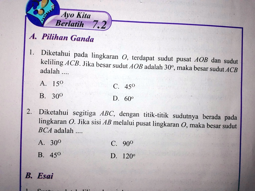 SOLVED: Ini Caranya Gimana Sihh Ayo Kita Berlatih 7.2 A Pilihan Ganda ...