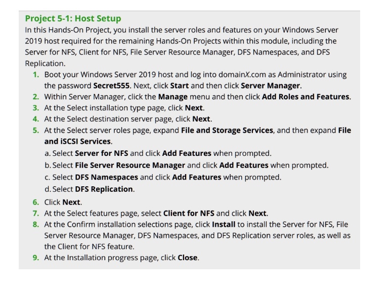 SOLVED Project 51 Host Setup In this HandsOn Project, you will