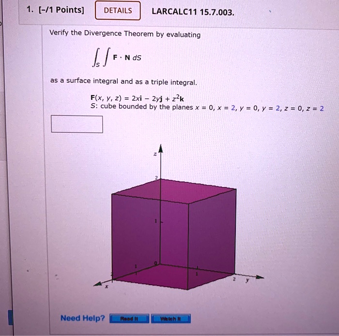 1 points details larcalc1i 157003 verify the divergence