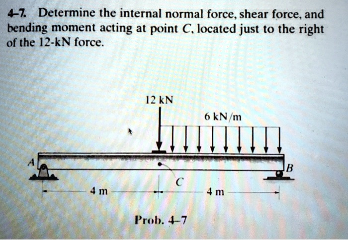 SOLVED: 4-7.Determine The Internal Normal Force.shear Force,and Bending ...