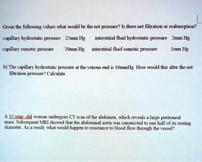 SOLVED Given the following values what would be the net pressure? Is
