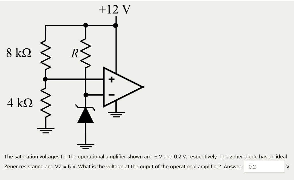 SOLVED The saturation voltages for the operational amplifier shown are