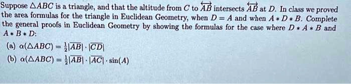Suppose ABC is a triangle, and that the altitude from C to...