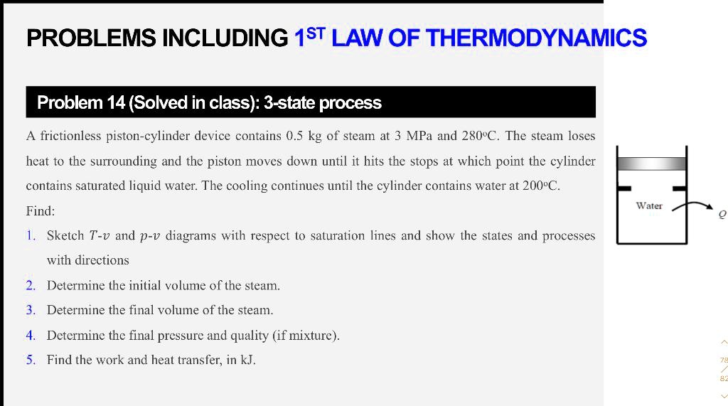 SOLVED PROBLEMS INCLUDING 1ST LAW OF THERMODYNAMICS Problem 14 (Solved