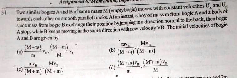 SOLVED:Assignment 6: Momenti Bogic) Moves With Constant Velocities ...